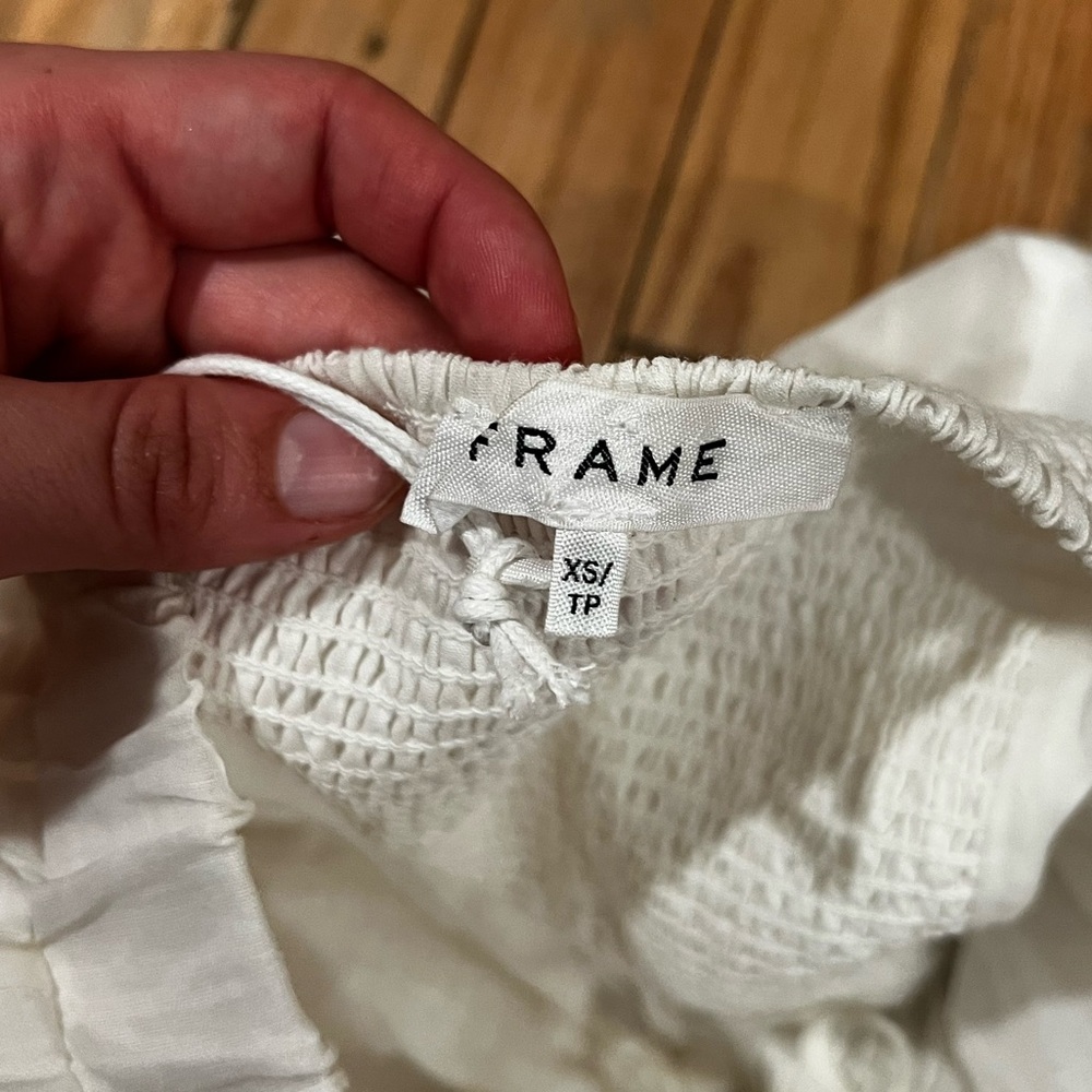 Frame Ruched Puff Sleeve Crop Top - Picture 4 of 4